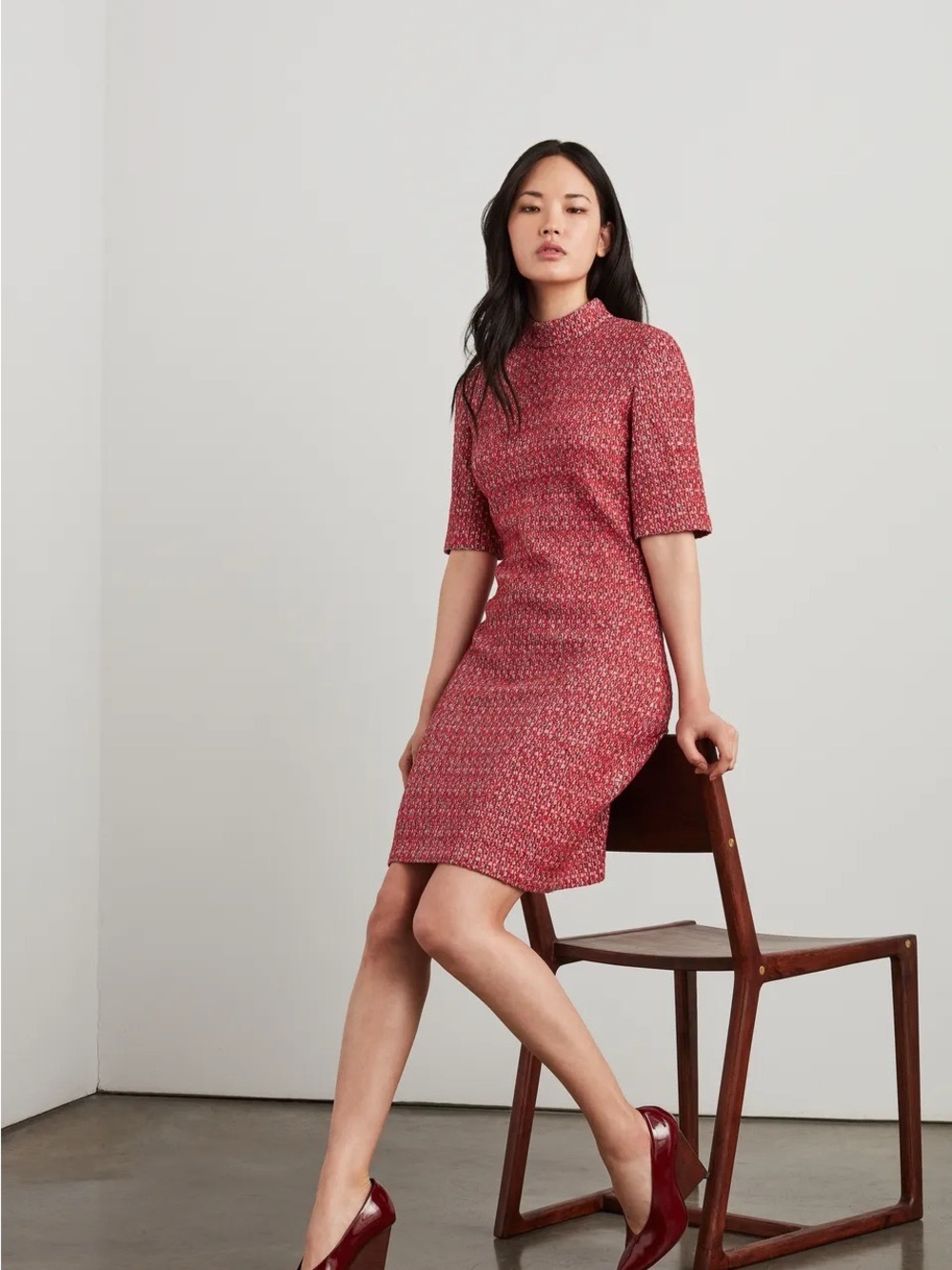 St. John Tweed Midi Dress Ready to Wear Collection Size 0